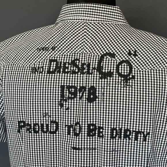Diesel Other - Diesel Sfolta Western Snap Shirt | Sz M | Black White Gingham Rockabilly Western